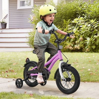 Slickblue Kids Bicycle with Dual Brakes and Training Wheels for Beginner Riders