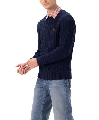 Men's Crew Neck Cable Knit Sweater