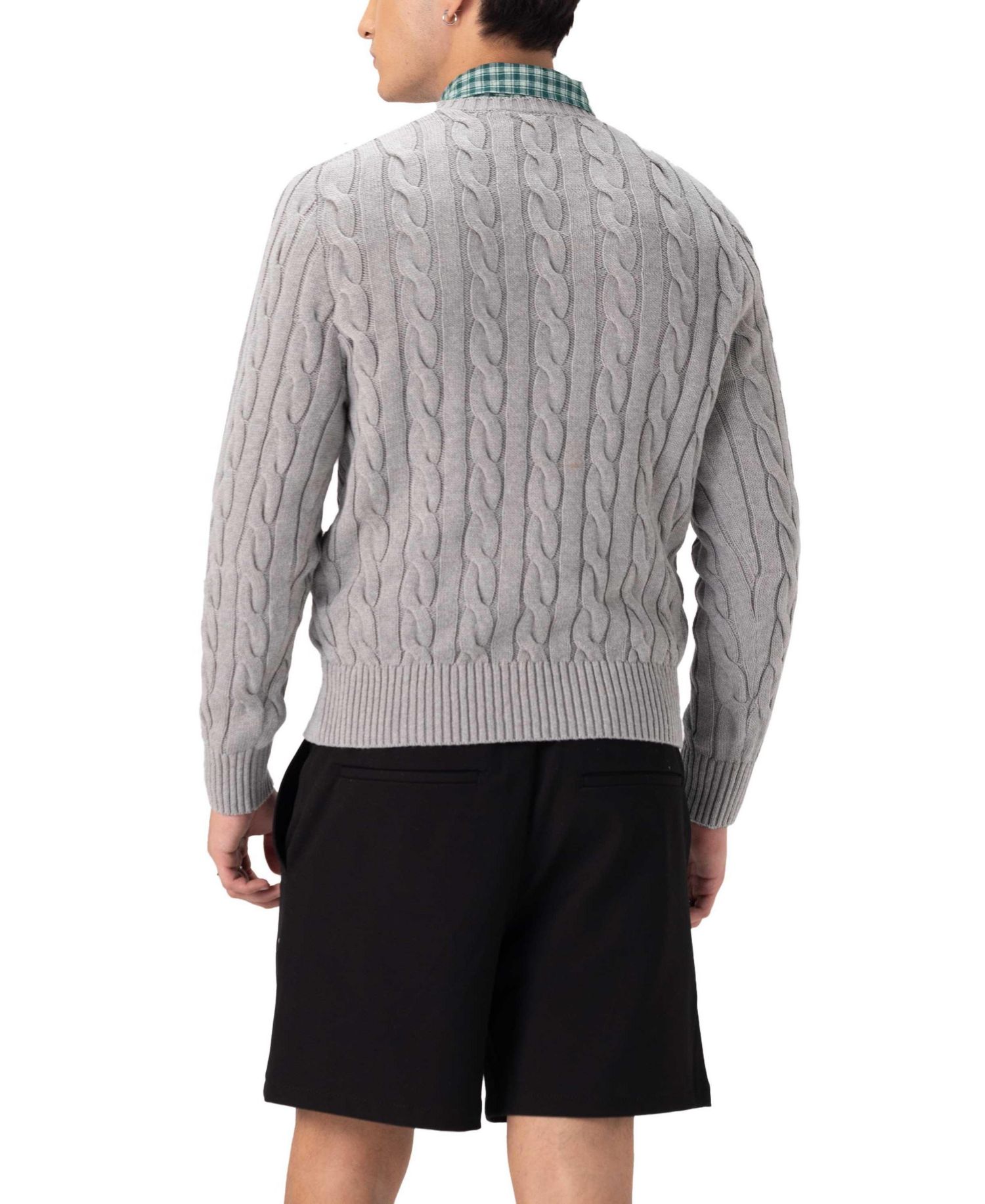 Men's Crew Neck Cable Knit Sweater