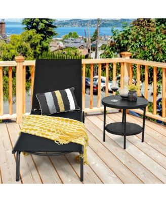 Patio Chaise Lounge Sling Armless back Adjustable Outdoor