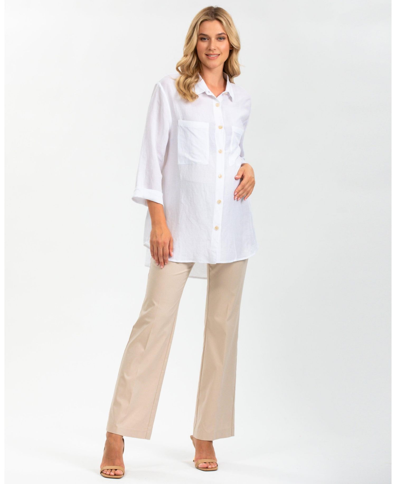 Maternity Pull-On Flare Stretch Pants in Length