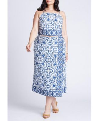 Women's Plus Size Printed Cropped Tank Top