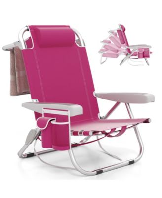 Portable Backpack Beach Chair with Cup Holder for Outdoor Use