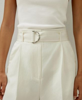 Women's Chic Silk-Linen Blend Bermuda Shorts