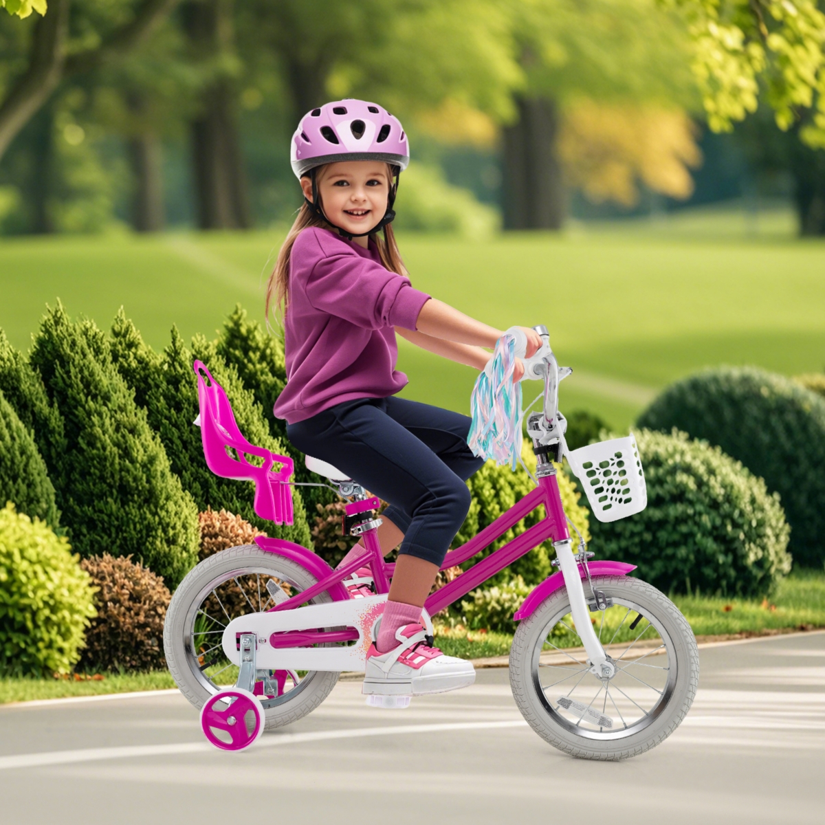 Kids Bicycle with Training Wheels and Front and Rear Brake System