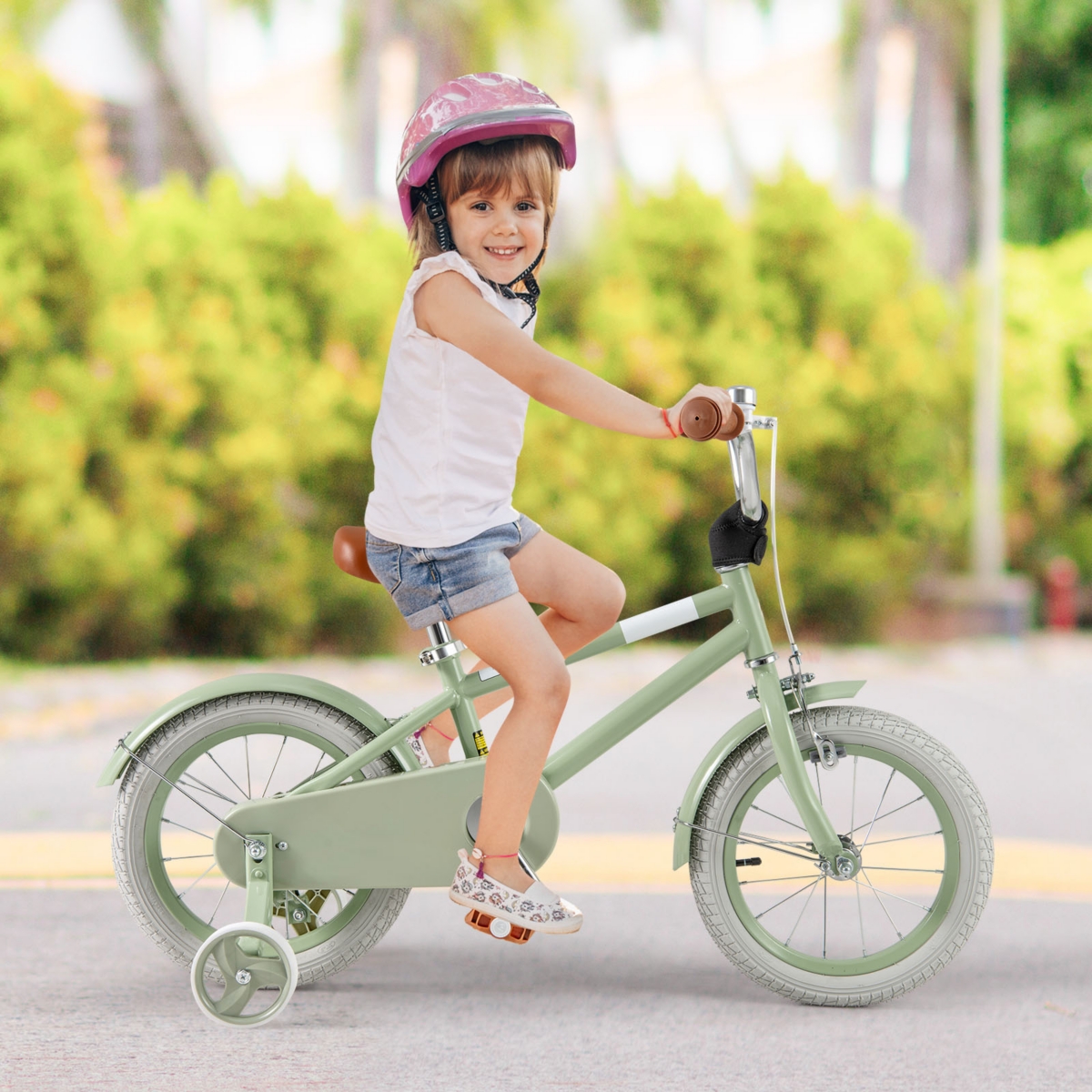 Kids Bike with Adjustable Handlebar and Saddle for Growing Children