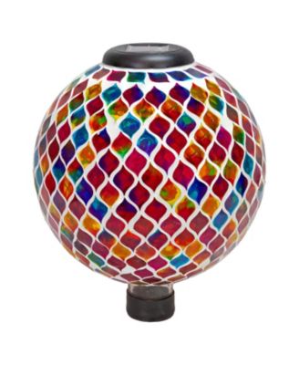 Glass Mosaic Garden Gazing Globe with Solar Light - 10"