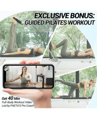 Foldable Reformer Pilates Machine for Home Use – Dual Resistance System (Springs & Cords), Includes Jump Board for Full-Body Home Workouts