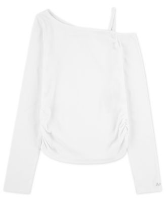 Girls Asymmetrical Ruched Long Sleeve T-Shirt