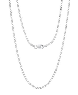 Unisex Sterling Silver Cuban Flat Necklace