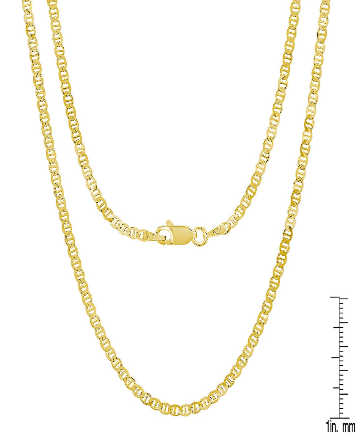 Steeltime Unisex 14K Gold Plated Mariner Superflat Necklace