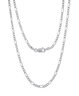 Unisex Sterling Silver Figaro Hollow Necklace
