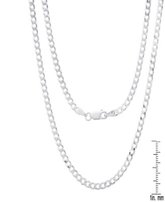 Unisex Sterling Silver Cuban Superflat Necklace