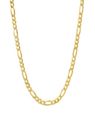 Unisex 14K Gold Plated Figaro Superflat Necklace