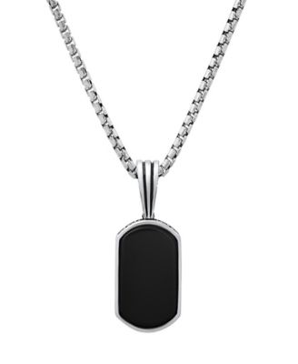 Men's Dog Tag Brick Pendant Necklace