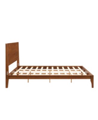 Mid-Century Modern King Size 12 Inch Bamboo Wood Platform Bed with Wood Slat Support, No Box Spring Needed, Easy Tool-Free Assembly