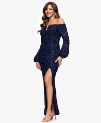 Women's Off-The-Shoulder Long Sheath Dress