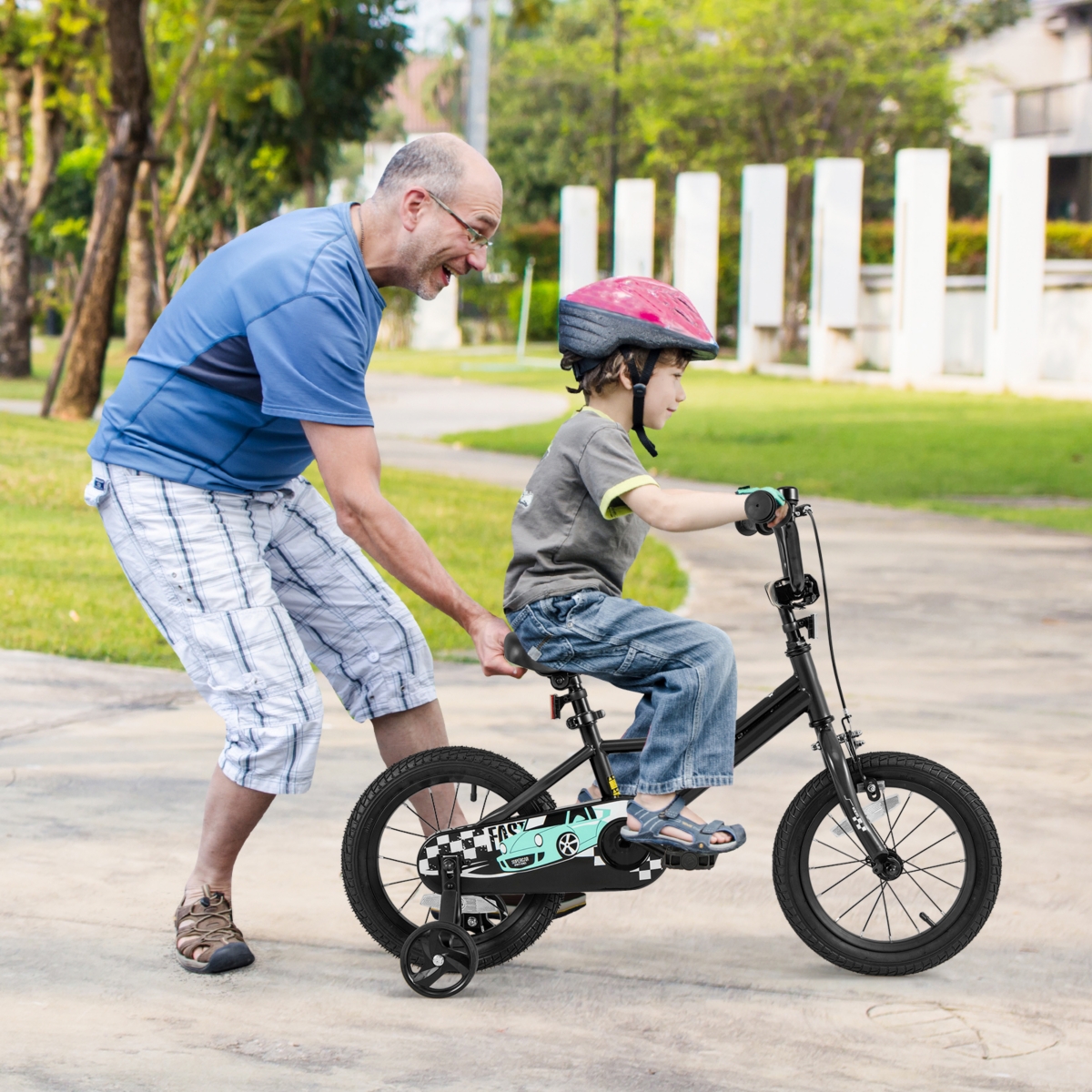Kids Bike with Adjustable Seat and Low-Step Frame for Easy Mounting