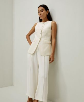 Women's Sleeveless Button Up Silk Vest