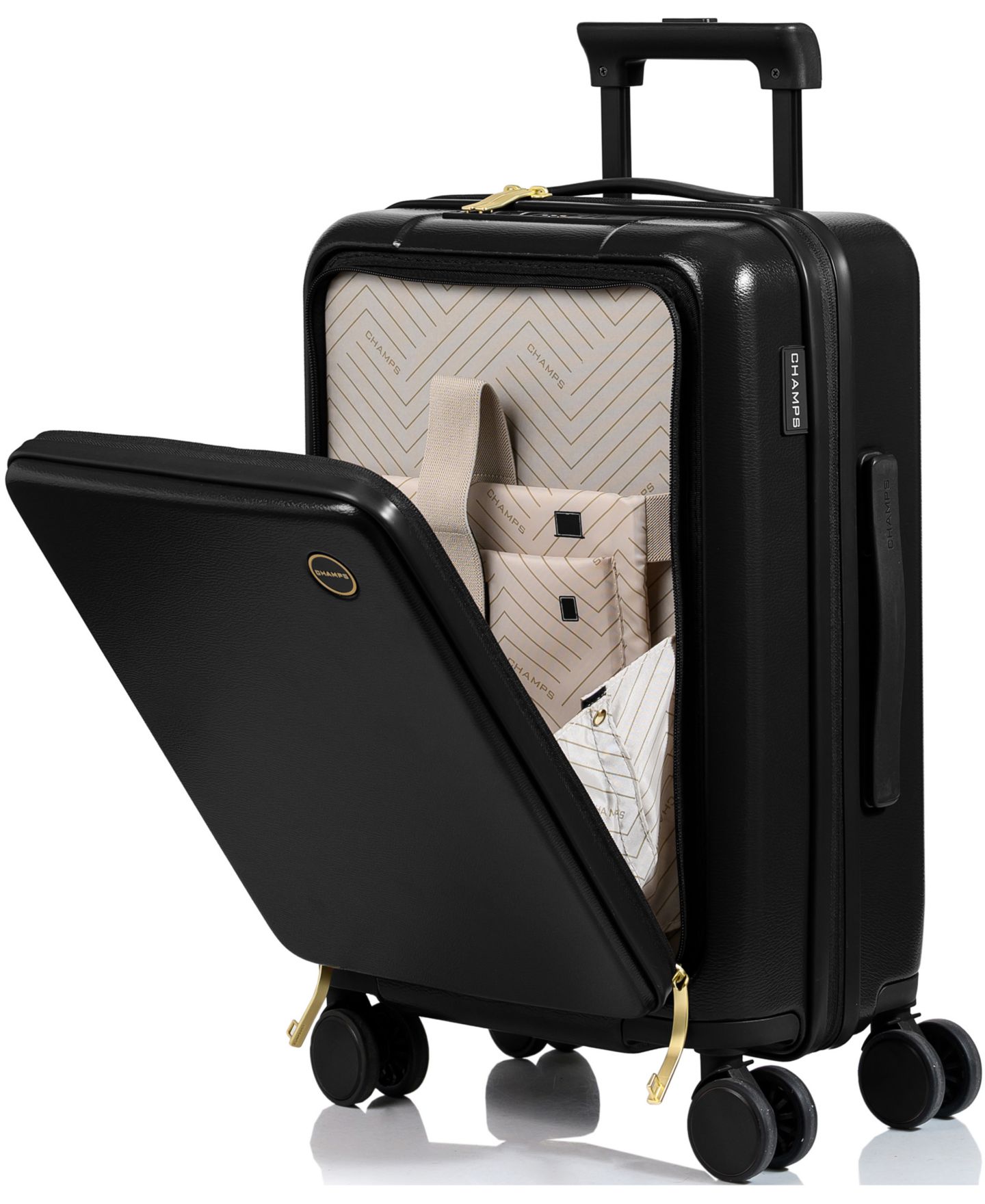 Чемодан CHAMPS 21.5" Onyx Hardside Carry-on Luggage, цвет: Чёрный — фото 2
