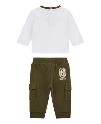 Baby Boys 2-Piece Long Sleeve T-Shirt and Cargo Jogger Set