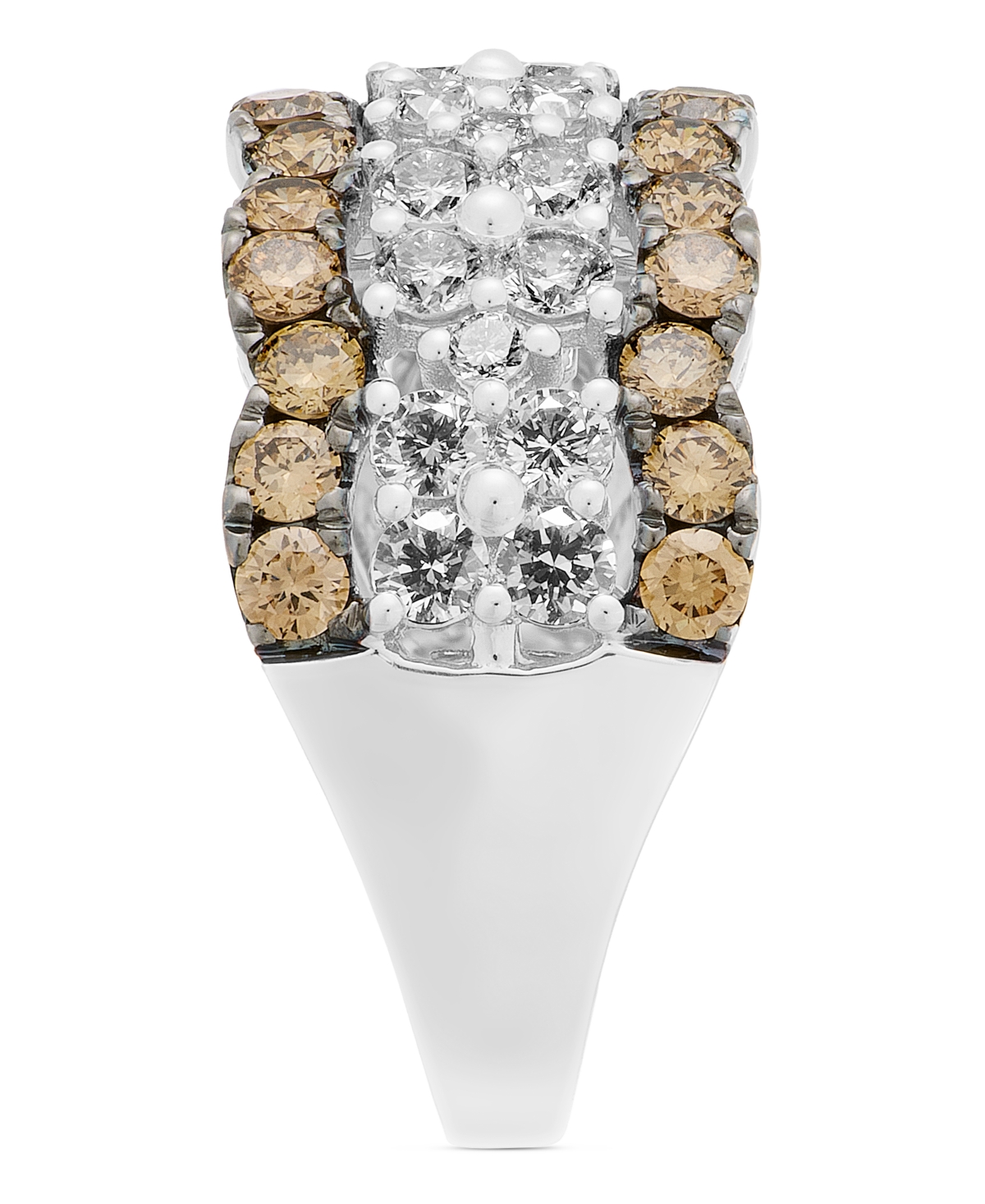 Le Vian Nude Diamond & Chocolate Diamond Scalloped Multirow Ring (2-1/4 Ct. T.w.) In 14k Rose Gold In Gold