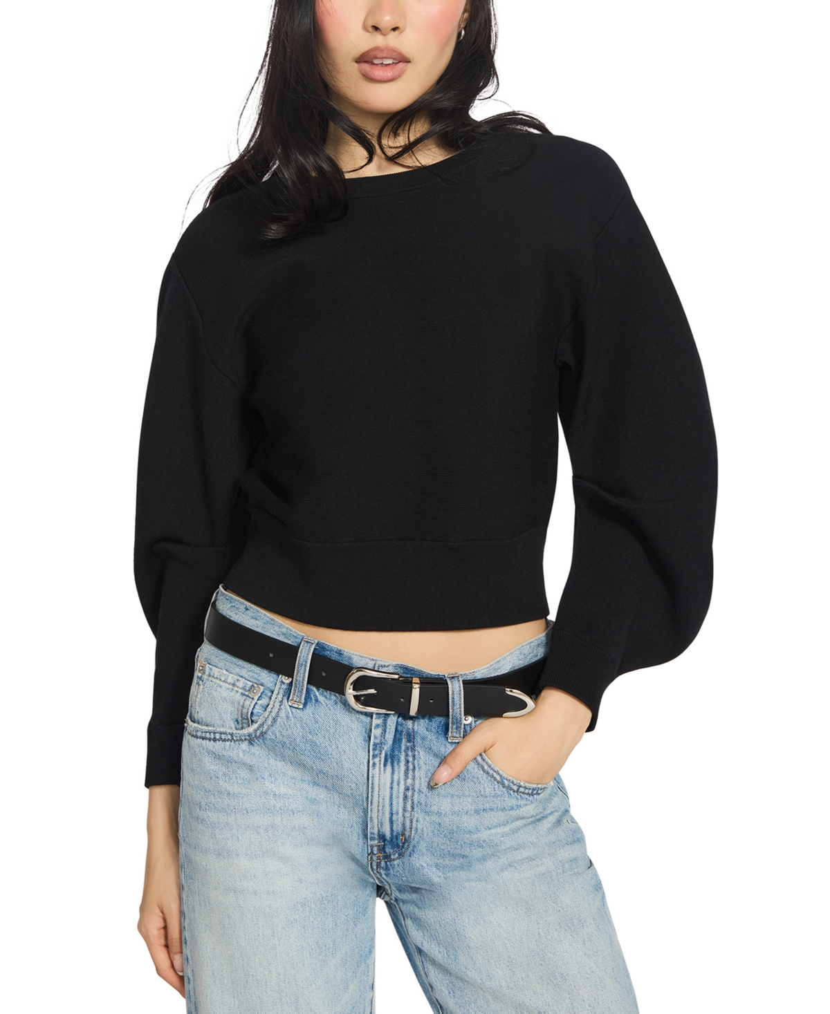 Steve Madden 1.18" Faux-leather Belts, Set Of 2 In Black