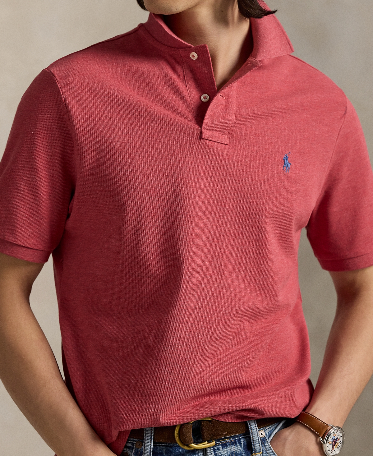 Polo Ralph Lauren Men's Classic-fit Mesh Polo In Pink