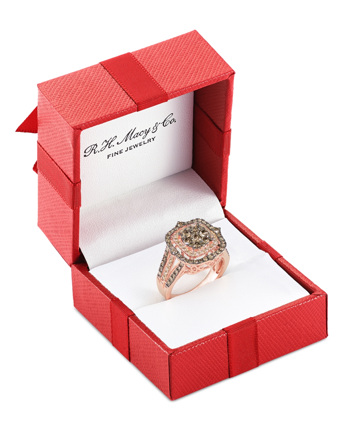 Le Vian Chocolate Diamond & Nude Diamond Halo Cluster Ring (1-1/2 Ct. T.w.) In 14k Rose Gold (also Available In Gold
