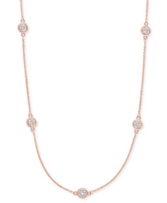 EFFY&reg; Diamond Bezel 20" Statement Necklace (1 ct. t.w.)  in 14k White, Yellow or Rose Gold 