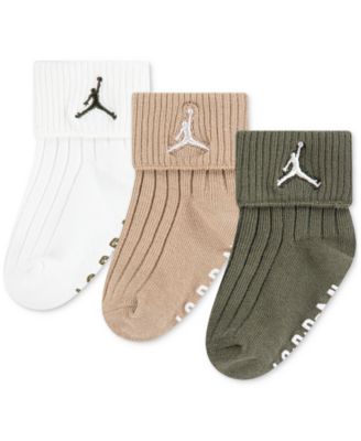  Baby Boys' or Baby Girls' and Toddler Essentials Ribbed Gripper Socks, 3 Pack