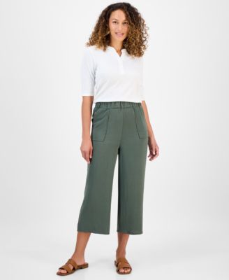 Petite High-Rise Pull-On Wide-Leg Pants