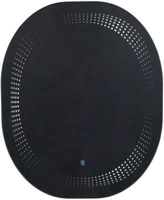 Glass 31" LED Wall Mirror with Radial Pattern