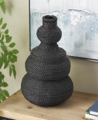 Seagrass 13.9" Woven Bubble Bohemian Vase