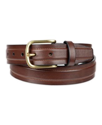 Men's Cut Edge Trapunto Stitched Casual Belt