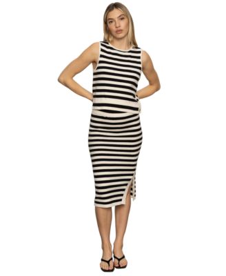 Sanctuary - Women's Pull-On Side-Slit Midi Sweater Skirt
