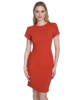 Tulip-Sleeve Sheath Dress