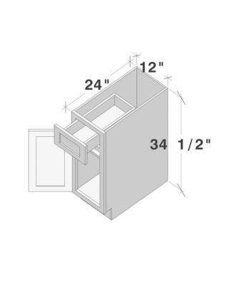 W12" X H34.5" X D24" Plywood Ready to Assemble Floor Base Kitchen Cabinet