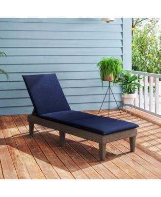 2PCS Patio Lounge Chair Recliner Chair w/ 3-Position Adjustable Backrest & Cushion