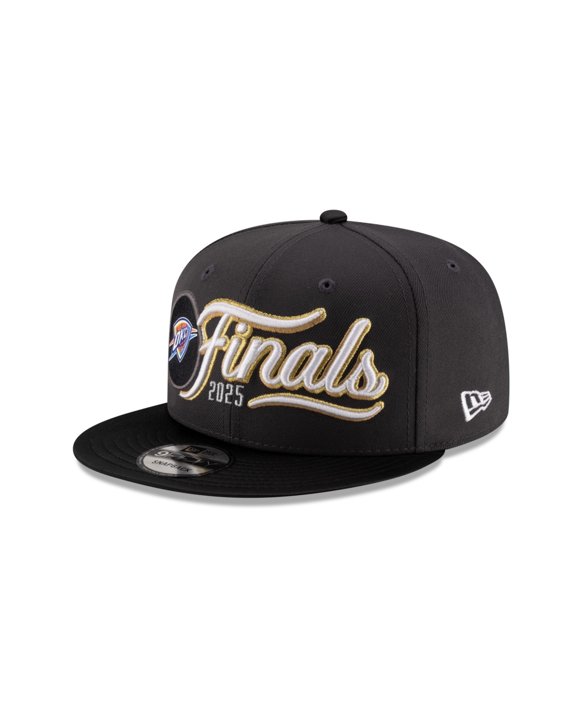 Men's Charcoal/Black Oklahoma City Thunder 2025 Nba Western Conference Champions Locker Room 9FIFTY Snapback Hat - Charcoal, Black