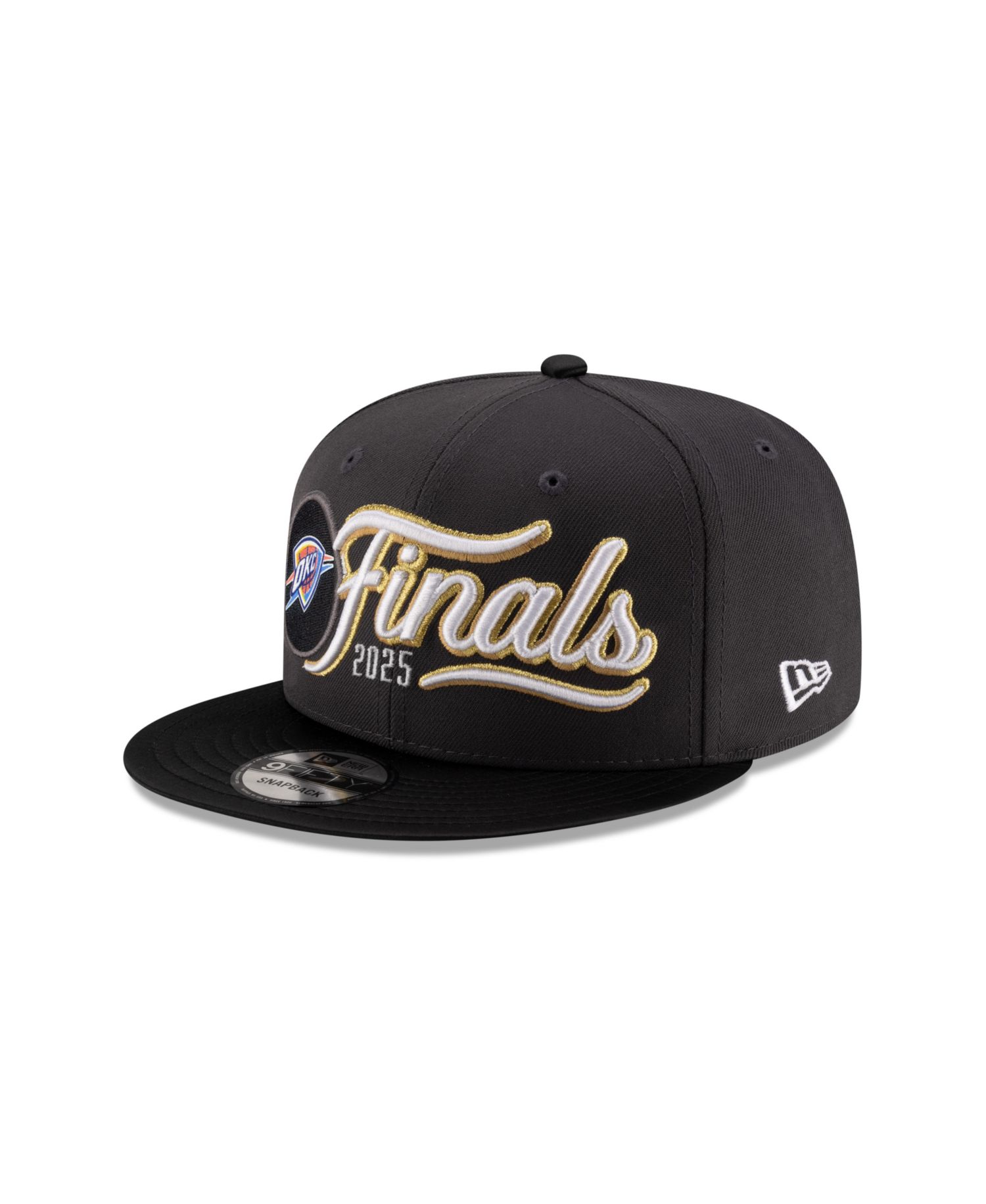 Men's Charcoal/Black Oklahoma City Thunder 2025 NBA Western Conference Champions Locker Room 9FIFTY Snapback Hat