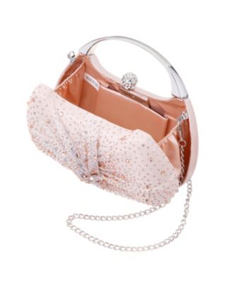 Crystal Twist Chiffon and Satin Minaudiere Clutch Bag
