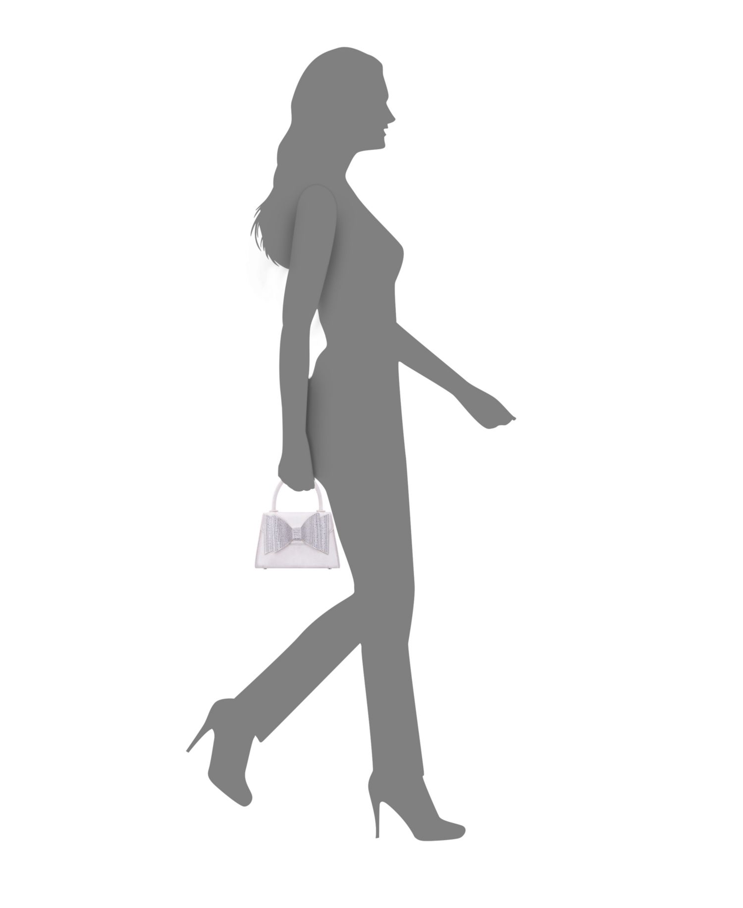 Crystal Double Bow Handheld Satchel Bag