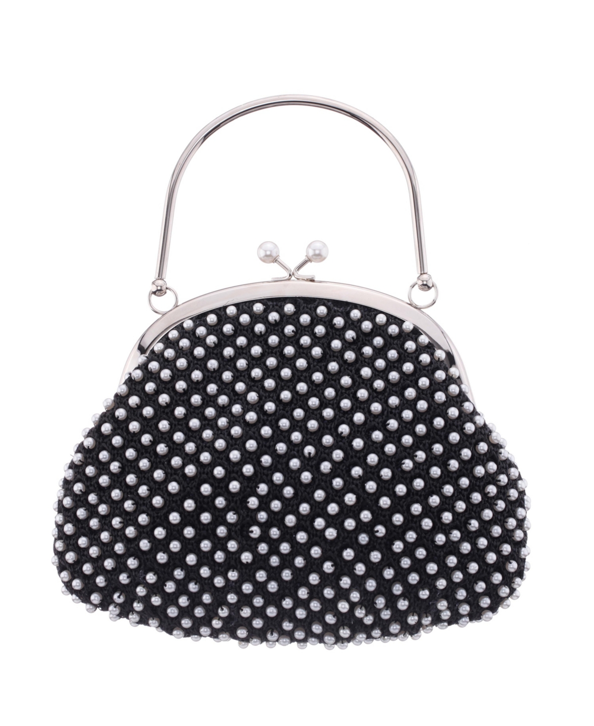 Vintage Style All Over Frame Clutch Bag - Black, White