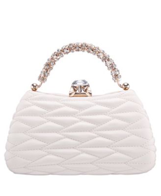 Quilted Minaudiere Handle Clutch Bag