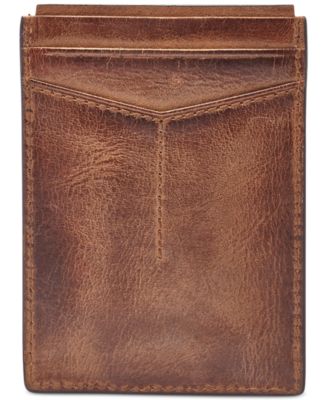 Fossil Men's Quinn Magnetic Card Case Leather Wallet