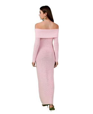 Women's Off Shoulder Long Sleeve Midi Dress