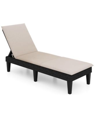 2PCS Patio Lounge Chair Recliner Chair w/ 3-Position Adjustable Backrest & Cushion