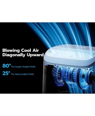 14,000 BTU (10000 BTU SACC) Portable Air Conditioners with WiFi APP Control, 46dB, R32 Eco-Friendly,Fast Cooling in 30s, No Drainage Needed, Filter Cleaning Reminder, 360&deg; Wheels for Home/Office