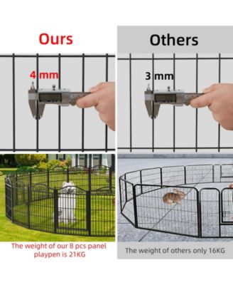 8 Panels 34.6''  Heavy Duty Dog Playpen with Lock and Door,Outdoor Dog Exercise Fence